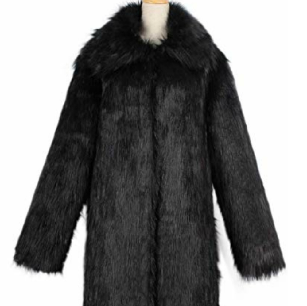 Faux fur long coat